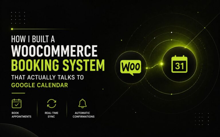 How I Built a WooCommerce Booking System That Actually Talks to Google Calendar